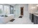 Beautiful bathroom with soaking tub, glass shower, and modern fixtures at 3837 Penzance Pl, Carmel, IN 46032