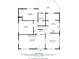 Floor plan featuring living room, dining room, kitchen, two bedrooms, deck and one bathroom at 4247 Central Ave, Indianapolis, IN 46205