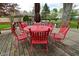 Outdoor deck with a large round table and chairs, perfect for gatherings at 601 E 95Th St, Indianapolis, IN 46240