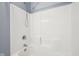 A clean shower space with white tile and a mounted shower head at 720 Bucksport Ln, Westfield, IN 46074