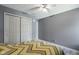 This bedroom includes a closet for storage at 8218 San Carlos Ct, Indianapolis, IN 46256