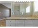 Bathroom vanity features granite counters and modern fixtures at 8324 Thorn Bend Dr, Indianapolis, IN 46278