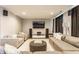 Spacious living room with large television and lots of comfortable seating at 8330 Dumfries Dr, Brownsburg, IN 46112