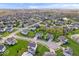 Scenic aerial view of a planned residential community with lush green lawns and diverse home styles at 957 Commander Ct, Westfield, IN 46074
