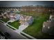 Stunning aerial view of the neighborhood, showcasing the pond and well-maintained yards at 10423 Hamburg Dr, Fortville, IN 46040