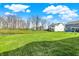 Expansive backyard with lush green grass and a serene pond, perfect for outdoor activities and relaxation at 10423 Hamburg Dr, Fortville, IN 46040