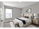 Bedroom features a large window, neutral paint, and decor at 10423 Hamburg Dr, Fortville, IN 46040