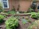 Landscaped backyard featuring a brick border and flower beds along the house's exterior at 10561 Wilson Rd, Brownsburg, IN 46112
