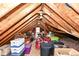 Attic with exposed wooden beams and ample storage space for a clutter-free home at 11862 Stoney Bay Cir, Carmel, IN 46033