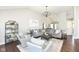 Spacious living room showcasing neutral décor, plush seating, and open layout at 11862 Stoney Bay Cir, Carmel, IN 46033