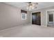 Bedroom with a ceiling fan and closet at 12867 Andover Dr, Carmel, IN 46033