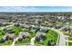 Community aerial featuring manicured lawns, neighborhood pond, pool, and winding streets at 13836 Fieldcrest Dr, McCordsville, IN 46055