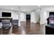 Spacious basement with stylish flooring and recreational area at 13836 Fieldcrest Dr, McCordsville, IN 46055
