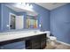 Full bathroom featuring a single vanity with a large mirror at 13836 Fieldcrest Dr, McCordsville, IN 46055
