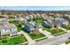 Beautiful two-story home with brick and blue siding, well-manicured lawn, pool, and mature landscaping at 13836 Fieldcrest Dr, McCordsville, IN 46055