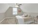 Bedroom with a window, ceiling fan, soft carpet and half painted walls at 16 Cattail Ln, Brownsburg, IN 46112
