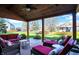 Covered patio with outdoor seating and view of lush green yard at 16 Cattail Ln, Brownsburg, IN 46112