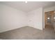 Bedroom featuring neutral carpet, double door closet and white trim at 210 Aster Way, Greenfield, IN 46140