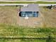 A high aerial view of the back of the home and backyard at 210 Aster Way, Greenfield, IN 46140
