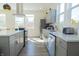 A modern kitchen featuring stainless steel appliances, quartz countertops, and ample storage at 2302 Prospect St, Indianapolis, IN 46203