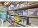 Storage with shelves filled with boxes, bags, and other items at 3790 Steeplechase Dr, Carmel, IN 46032
