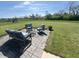 Vast backyard perfect for outdoor activities with patio furniture for entertaining at 4245 W Fork Dr, Westfield, IN 46062