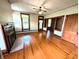 Living room with fireplace and hardwood floors at 4335 River Rd, Columbus, IN 47203