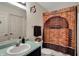 Bathroom showcasing a Platform 9 3/4 themed shower curtain and playful design elements at 4511 Hunt Master Ct, Indianapolis, IN 46268
