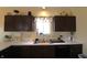 Kitchen featuring a stainless steel sink, dark cabinetry, and white countertops at 5266 Hickory Lake Dr, Indianapolis, IN 46235