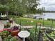 Manicured backyard with lush lawn and waterfront views at 5872 Lake Kessler Ct, Indianapolis, IN 46226