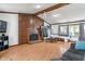 Warm and inviting living room features wood accents, lots of natural light, and a gas fireplace at 615 W Stop 11 Rd, Indianapolis, IN 46217