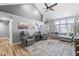 Inviting living room with vaulted ceilings and a neutral color palette at 7280 E Patricia Dr, Camby, IN 46113