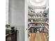 Spacious walk-in pantry with ample shelving for organized storage at 7280 E Patricia Dr, Camby, IN 46113