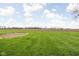 A grassy backyard with fresh cut grass and a farm field in the background under a partly cloudy sky at 10239 Wilson Rd, Brownsburg, IN 46112