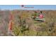 An aerial view showcasing the home's proximity to the Monon Trail and downtown Carmel at 10586 W School Pkwy, Carmel, IN 46280
