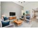 Stylish living room featuring plush seating, modern decor, and ample natural light at 122 Winding Brook Way, Pendleton, IN 46064
