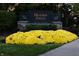 Heather Pointe entrance sign with a display of beautiful yellow flowers in the foreground at 12372 Ostara Ct, Fishers, IN 46037