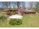 Aerial view of the home featuring a partially covered area and verdant landscaping at 16632 Oak Rd, Westfield, IN 46074
