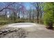 Above ground pool with view to a wooded backyard and flowering trees at 16632 Oak Rd, Westfield, IN 46074
