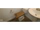 Unfinished half bath featuring a toilet, sink, and toilet paper holder at 17039 Silo Ridge Way, Noblesville, IN 46060