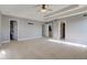 Large main bedroom offers neutral carpet, closet, and walk-in closet at 2215 Golfside Dr, Lebanon, IN 46052