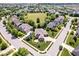 Stunning aerial view of home nestled in a lush neighborhood, showcasing its well-maintained lawn and landscaping at 2705 April Springs View, Carmel, IN 46074