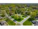 Aerial view of a 0.42 acre property in Greenwood, IN, surrounded by lush trees at 273 N Serenity Way, Greenwood, IN 46142