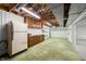 Unfinished basement area with wood accents, exposed ceiling, and open space at 273 N Serenity Way, Greenwood, IN 46142