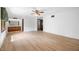 Large bedroom features wood-look floors and easy access to the ensuite bathroom and closet at 273 N Serenity Way, Greenwood, IN 46142