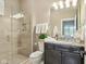 Bathroom with glass shower and vanity at 3384 Homestretch Dr, Carmel, IN 46032