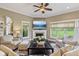 Bright living room boasts a fireplace with TV, large windows, and neutral tones at 3384 Homestretch Dr, Carmel, IN 46032