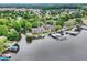 This property features lake access with docks plus an amazing view of the neighborhood and surrounding landscape at 3646 Beach Blvd, Cicero, IN 46034