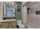 Stylish bathroom featuring modern fixtures, wood vanity, and tiled shower with sleek design at 4977 Beechwood Rd, Avon, IN 46123