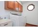 Laundry room features a utility sink and extra storage at 6232 Buck Trail Rd, Indianapolis, IN 46237